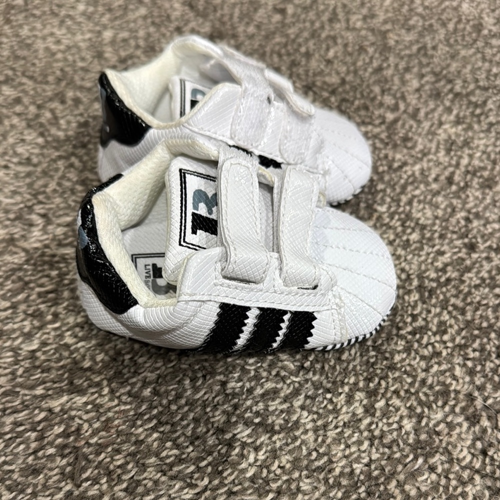 Adidas look alike Kids White and Black Sneakers